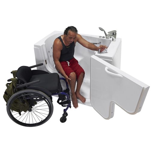 Transfer26 Outward Swing Door Wheelchair Accessible Acrylic Walk-in Bathtub – 26″w X 52″l (66cm X 132cm)