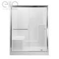 Duo 55 In. X 70 In. Framed Sliding Shower Door With 6 Mm Clear Glass Without Handle