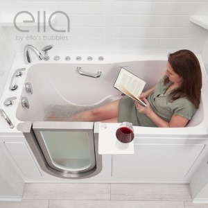 Girl In Walk In Tub With Door And Seat For Handicap Elderly Disabled