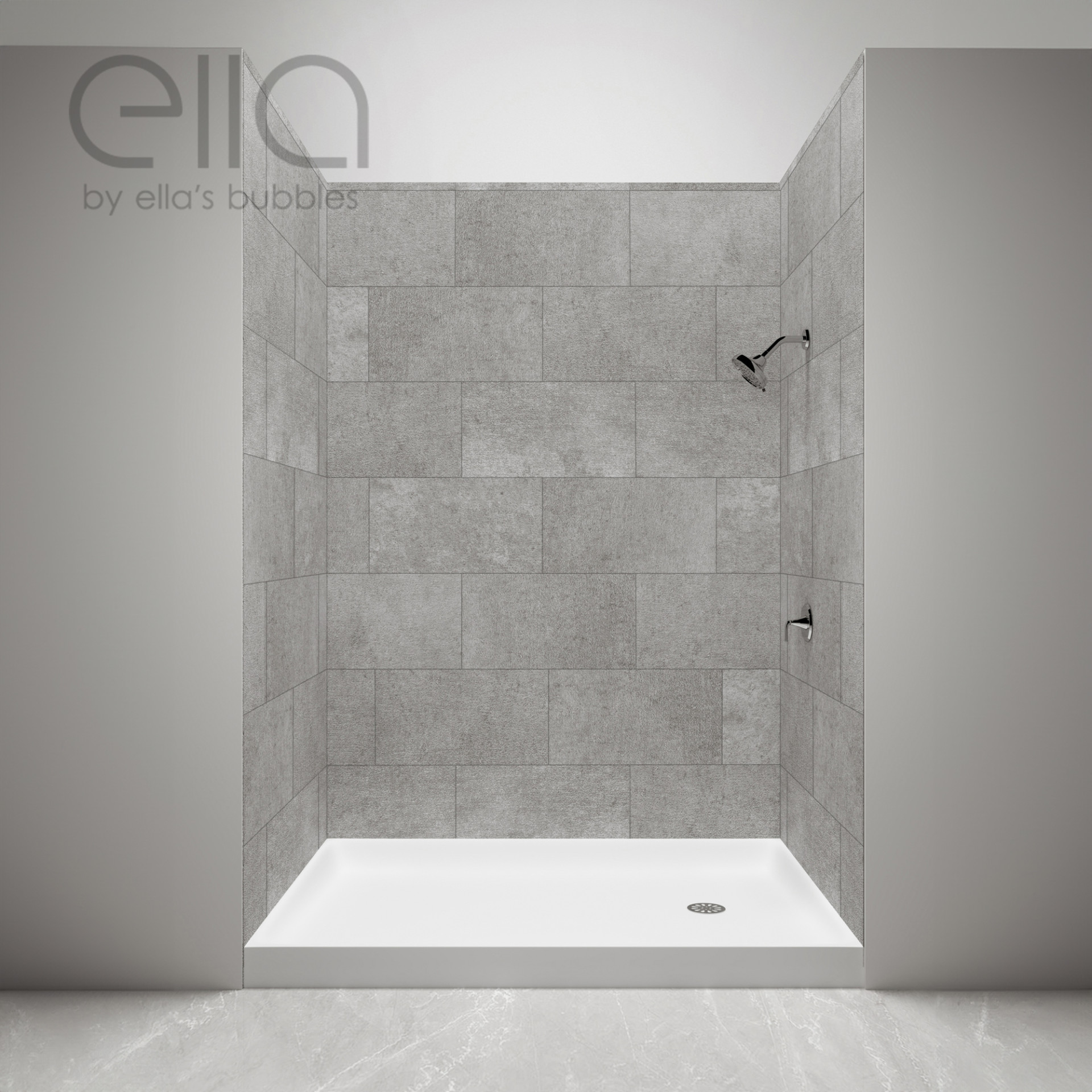 Barrier Free Accessible Shower Kits - brushed concrete Tile shower 2 1 |