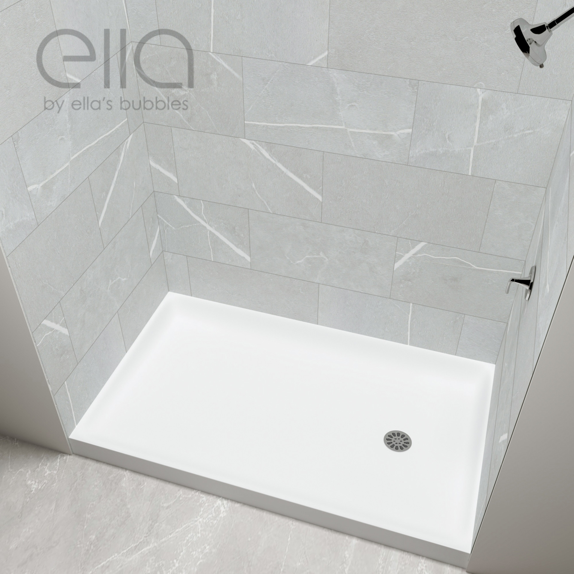 Barrier Free Accessible Shower Kits - carrara iris Tile shower 1 |