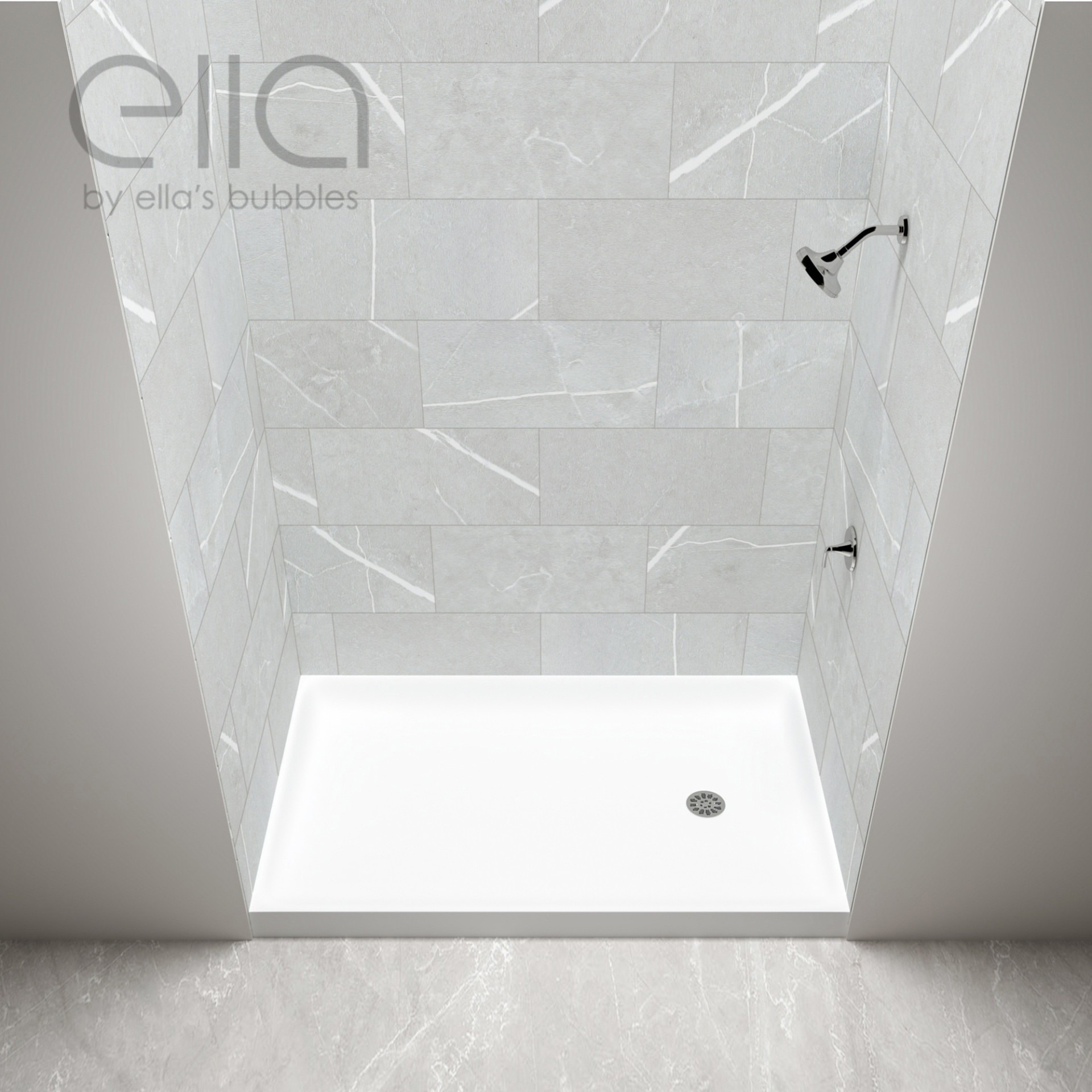 Barrier Free Accessible Shower Kits - carrara iris Tile shower 4 |