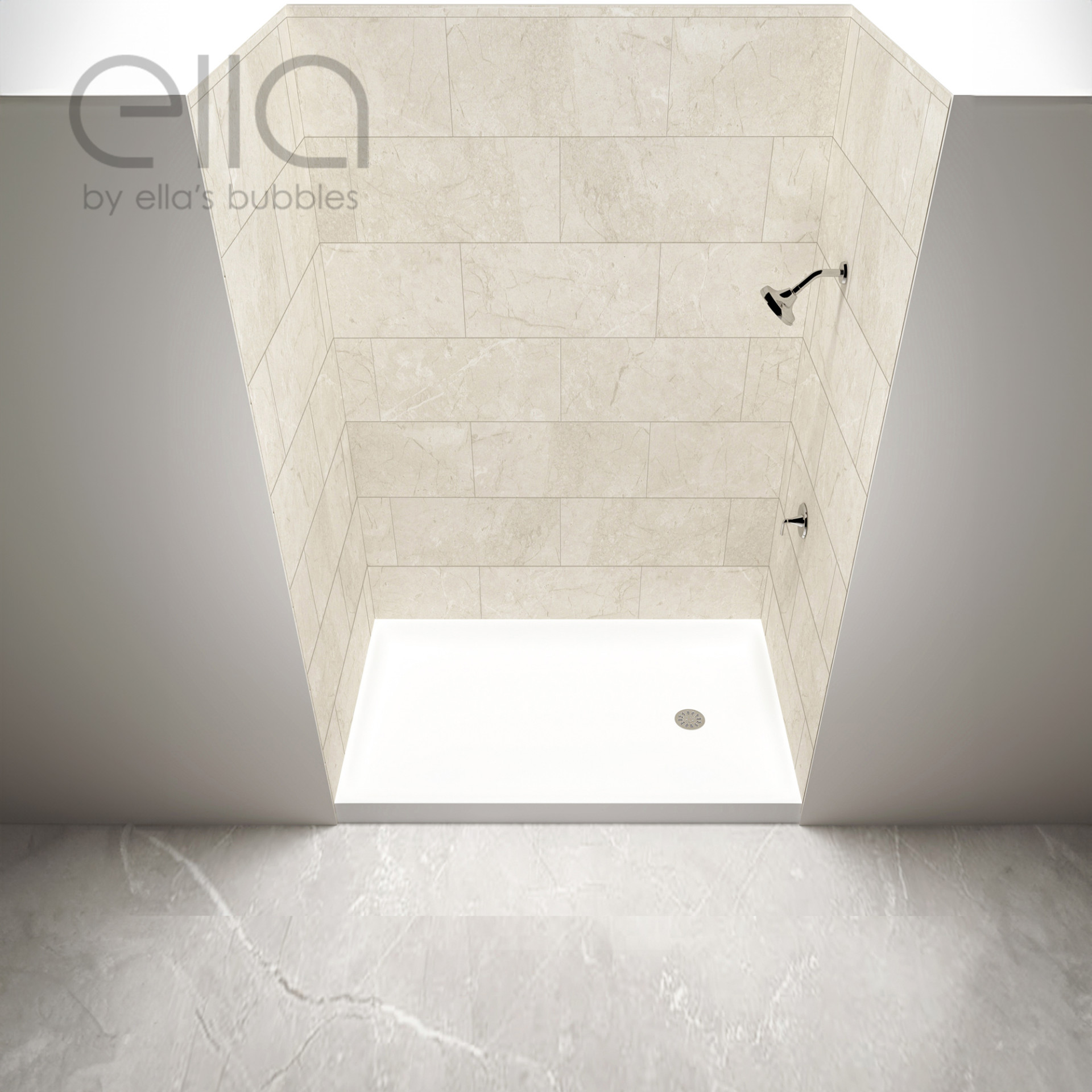 Barrier Free Accessible Shower Kits - marble beige Tile shower 3 2 |