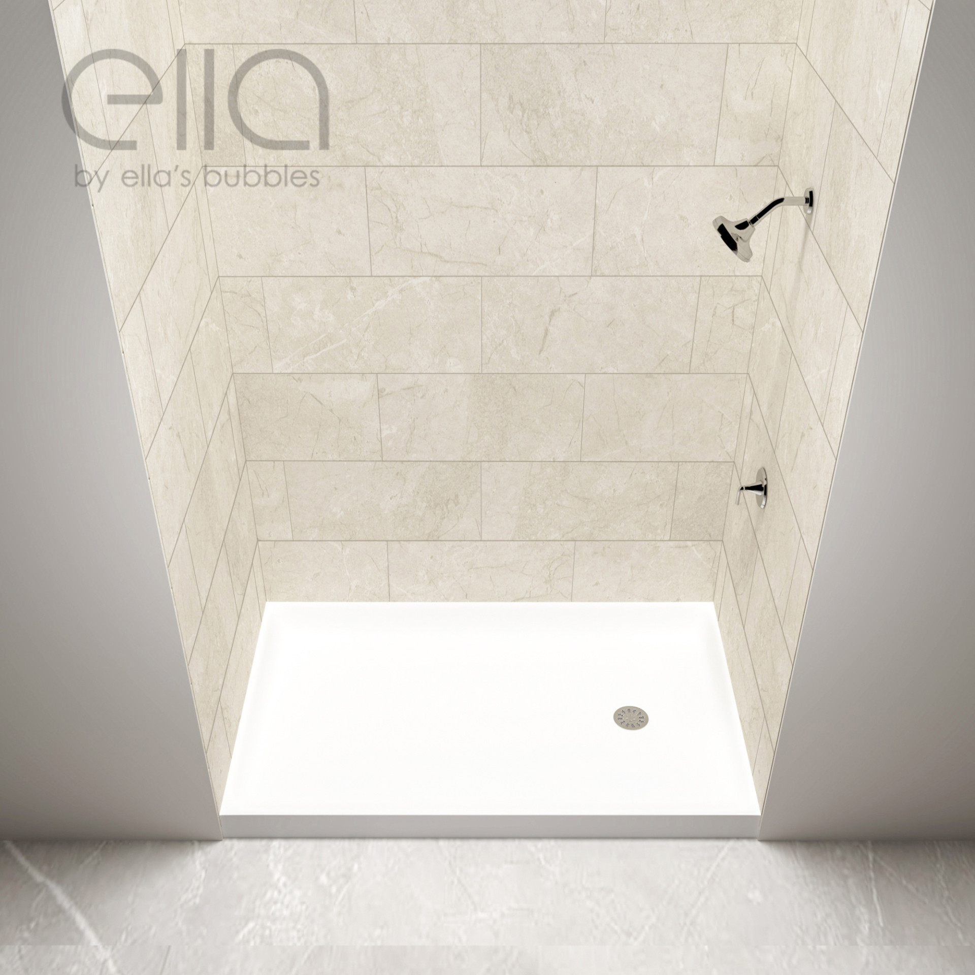 Barrier Free Accessible Shower Kits - marble beige Tile shower 4 2 |