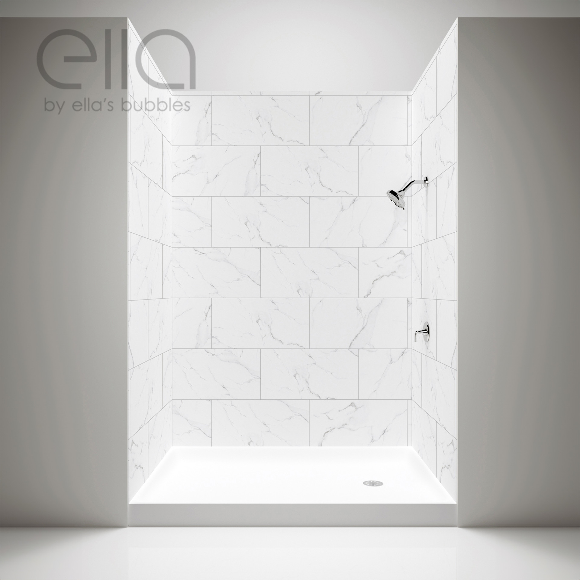 Barrier Free Accessible Shower Kits - white carrara Tile shower 2 1 |