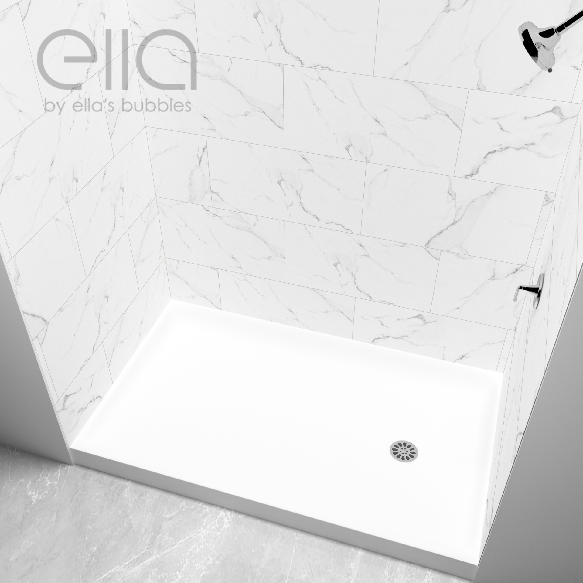 Barrier Free Accessible Shower Kits - white carrara Tile shower 1 1 |